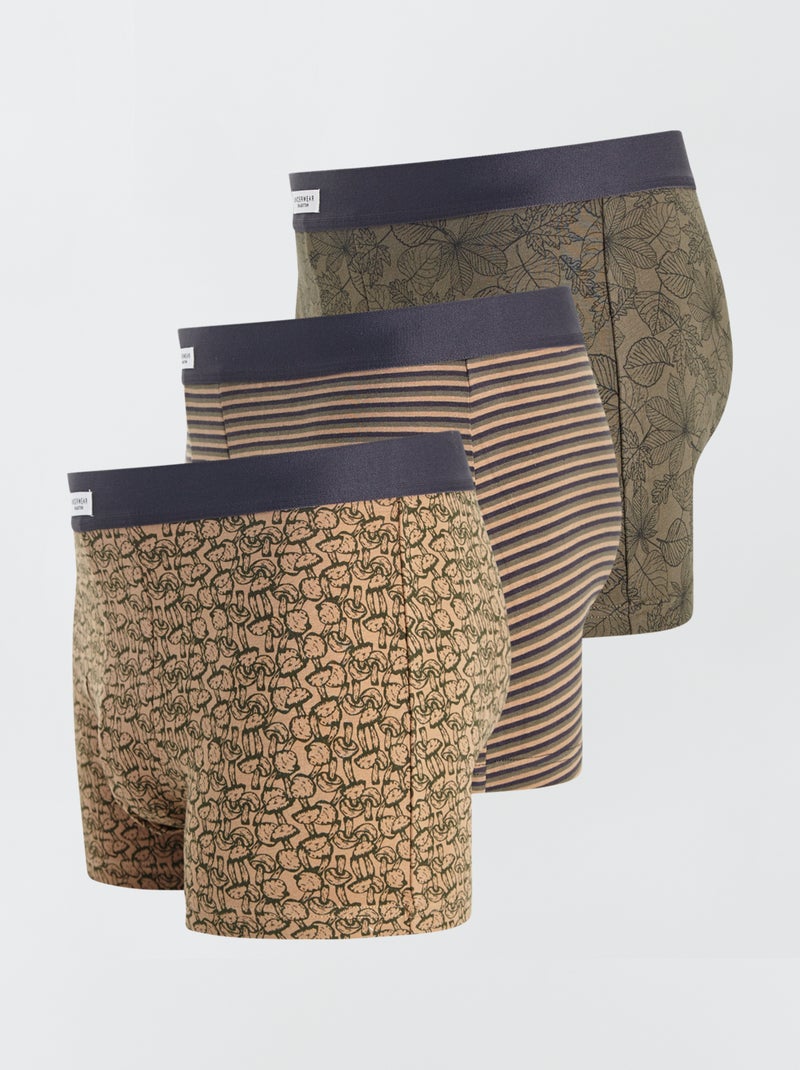Pack de 3 boxers elásticos VERDE - Kiabi
