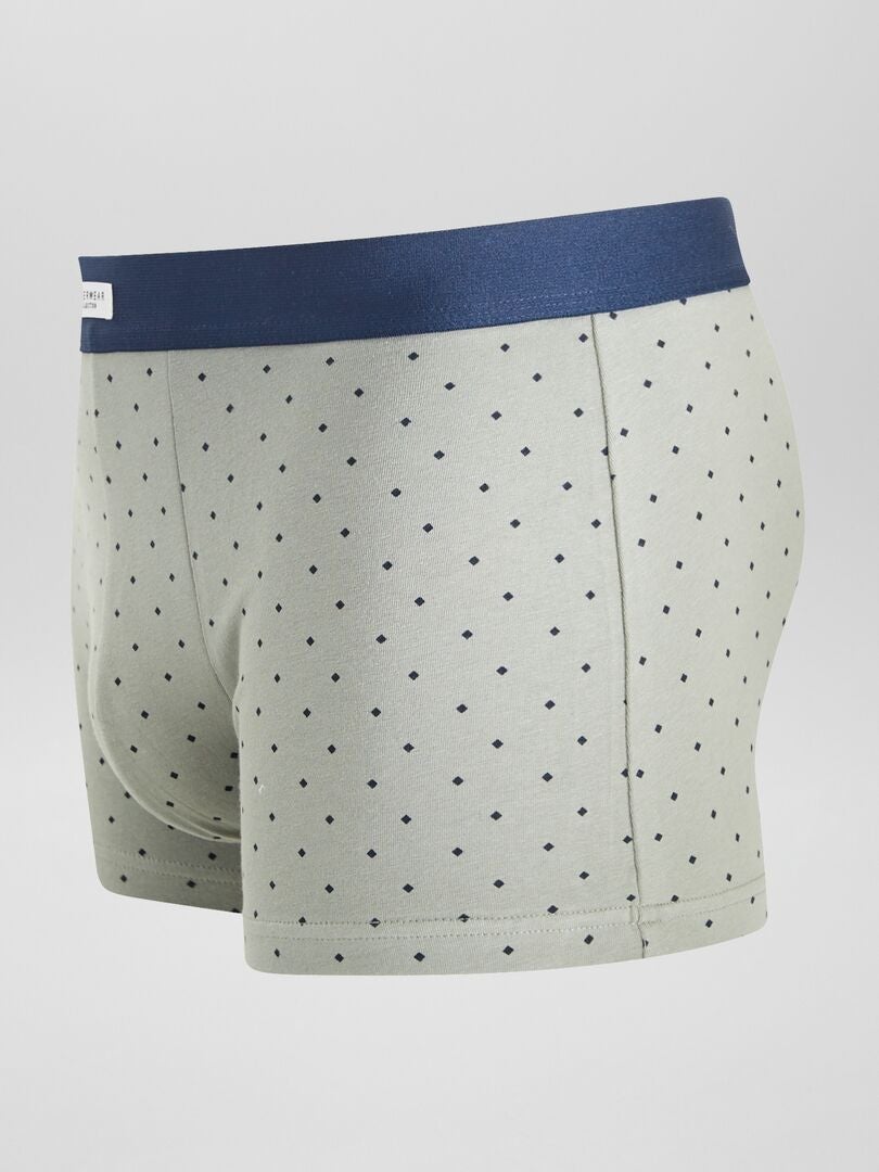 Pack de 3 boxers elásticos Verde - Kiabi