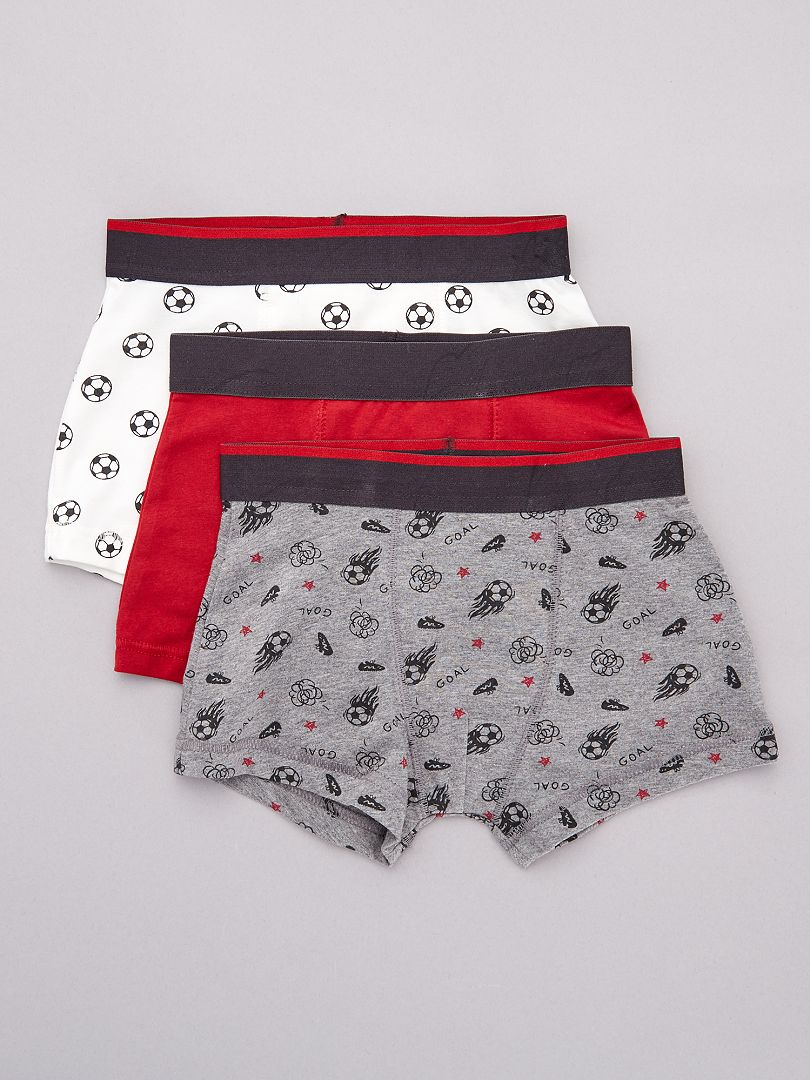 Pack de 3 boxers estampados f tbol ROJO Kiabi 8.00