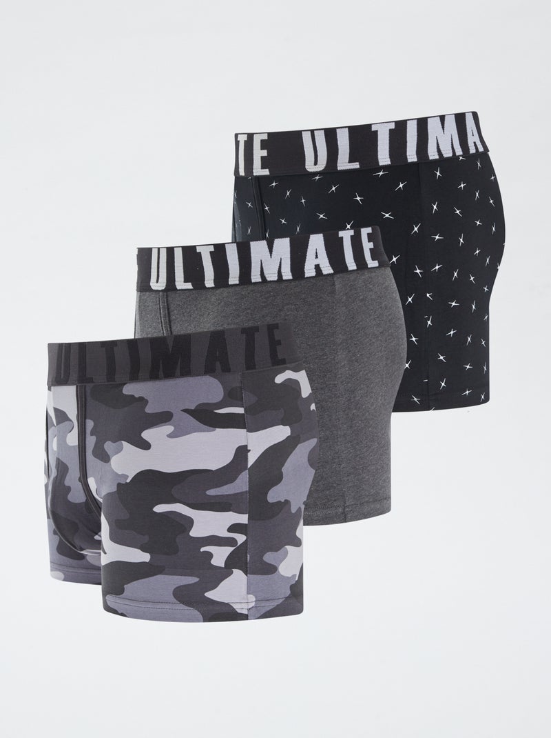 Pack de 3 bóxers estampados NEGRO - Kiabi