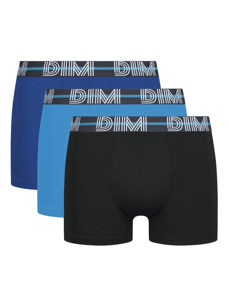 Pack de 3 bóxers hombre algodón stretch Azul zafiro - Kiabi