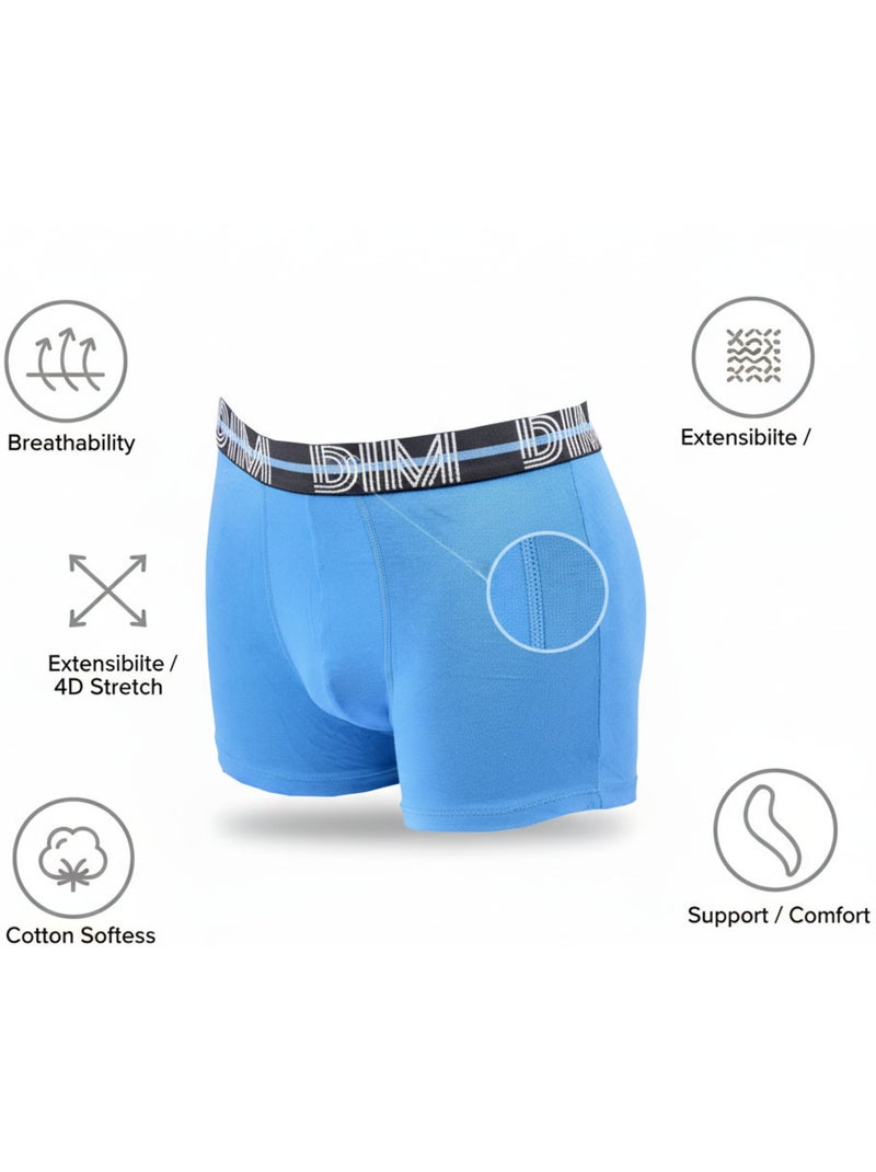 Pack de 3 bóxers hombre algodón stretch Azul zafiro - Kiabi