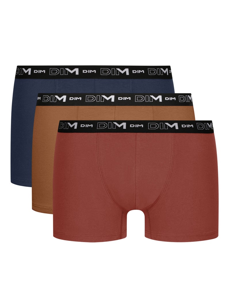Pack de 3 bóxers hombre algodón stretch Camel - Kiabi