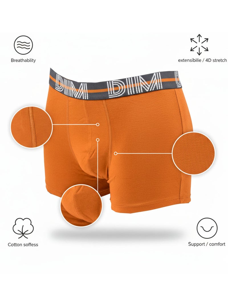 Pack de 3 bóxers hombre algodón stretch Marrón claro - Kiabi
