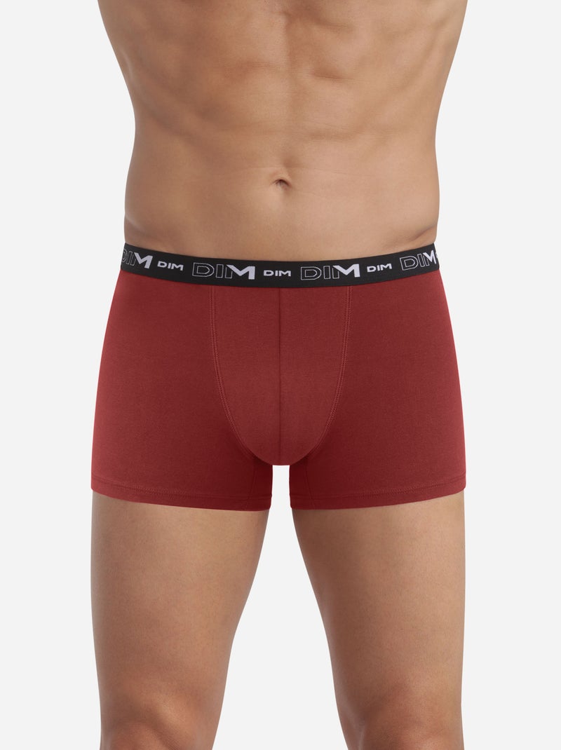 Pack de 3 bóxers hombre algodón stretch Rosa frambuesa - Kiabi