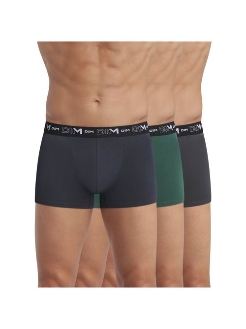 Pack de 3 bóxers hombre algodón stretch - Kiabi Pack de 3 bóxers hombre algodón stretch - Kiabi