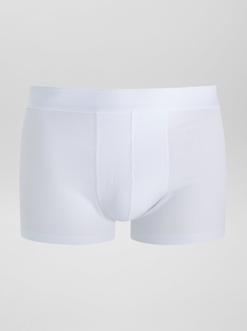 Pack de 3 bóxers lisos BLANCO - Kiabi