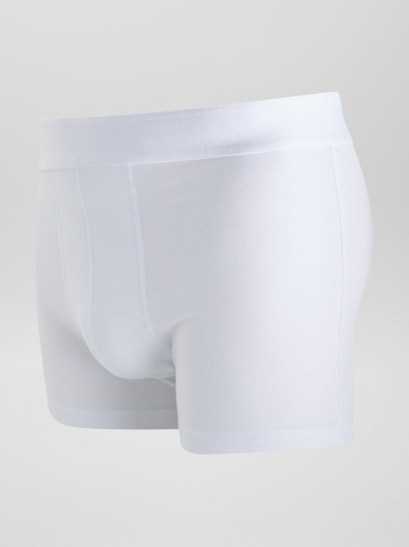 Pack de 3 bóxers lisos BLANCO - Kiabi