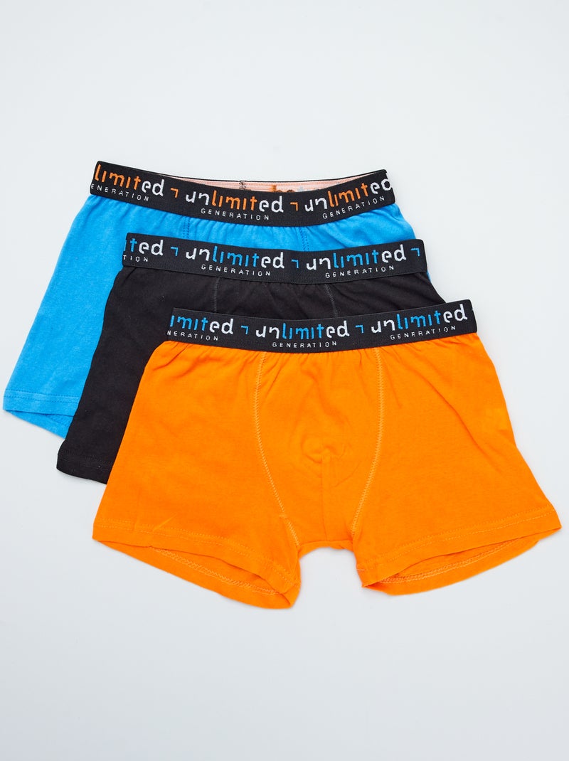 Pack de 3 boxers lisos de algodón BEIGE - Kiabi