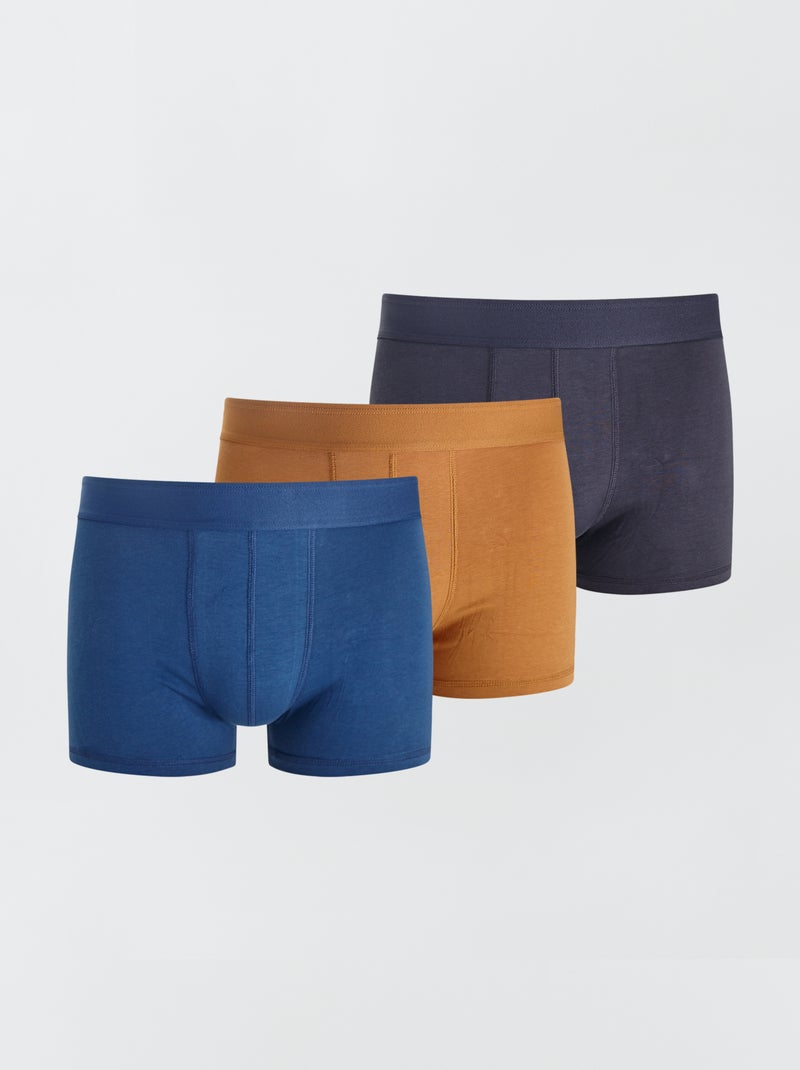Pack de 3 boxers lisos MARRON - Kiabi