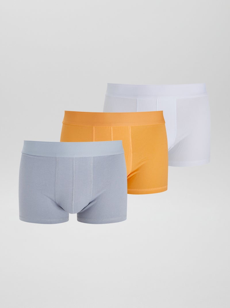 Pack de 3 boxers lisos NARANJA - Kiabi