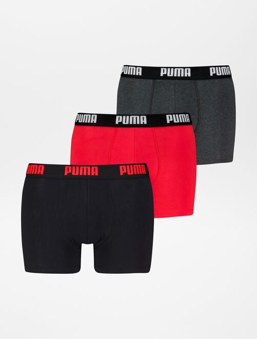 Pack de 3 bóxers lisos 'Puma' - Kiabi