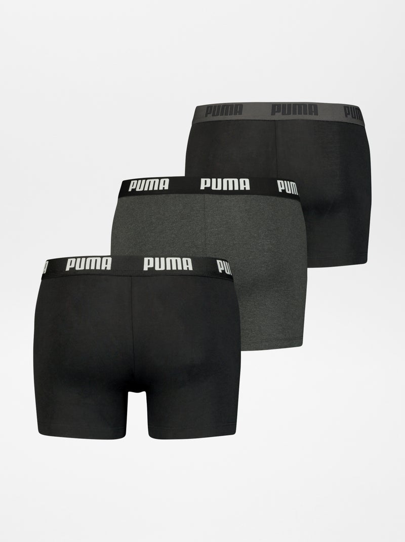 Pack de 3 bóxers lisos 'Puma' NEGRO - Kiabi