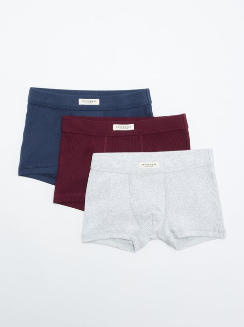 Pack de 3 bóxers lisos - Kiabi
