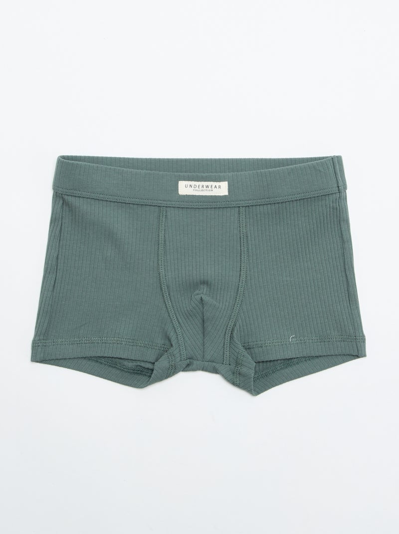 Pack de 3 bóxers lisos Verde - Kiabi
