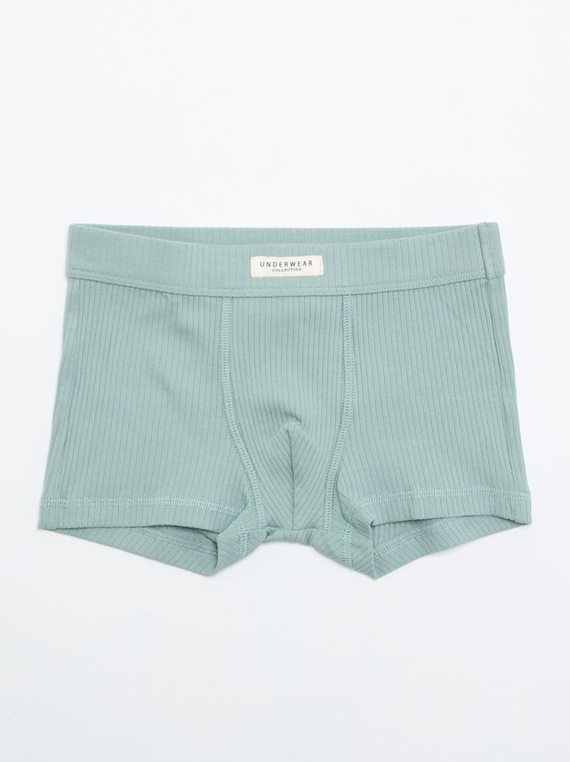 Pack de 3 bóxers lisos Verde - Kiabi