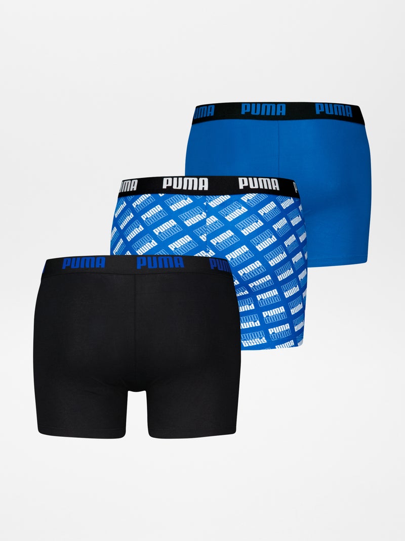 Pack de 3 boxers lisos y estampados 'Puma' AZUL - Kiabi
