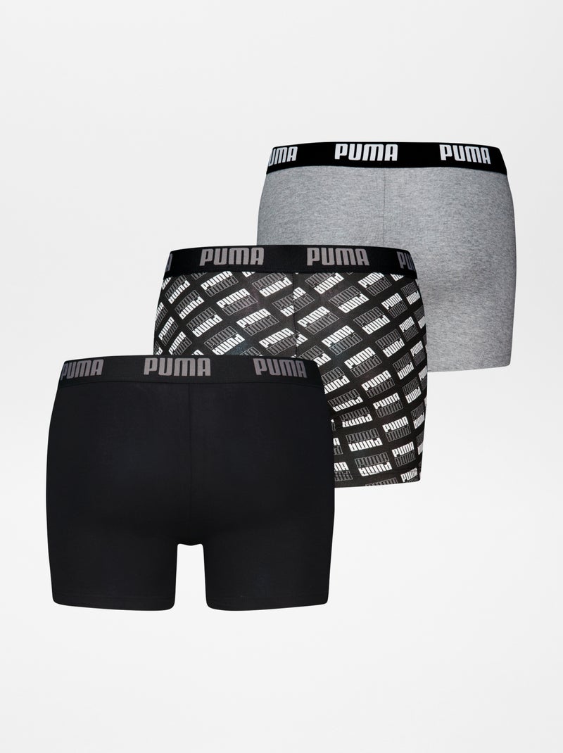 Pack de 3 boxers lisos y estampados 'Puma' NEGRO - Kiabi