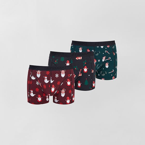 Pack de 3 bóxers 'Navidad' Hombre talla S-XXL - VERDE - Kiabi - 15,00€
