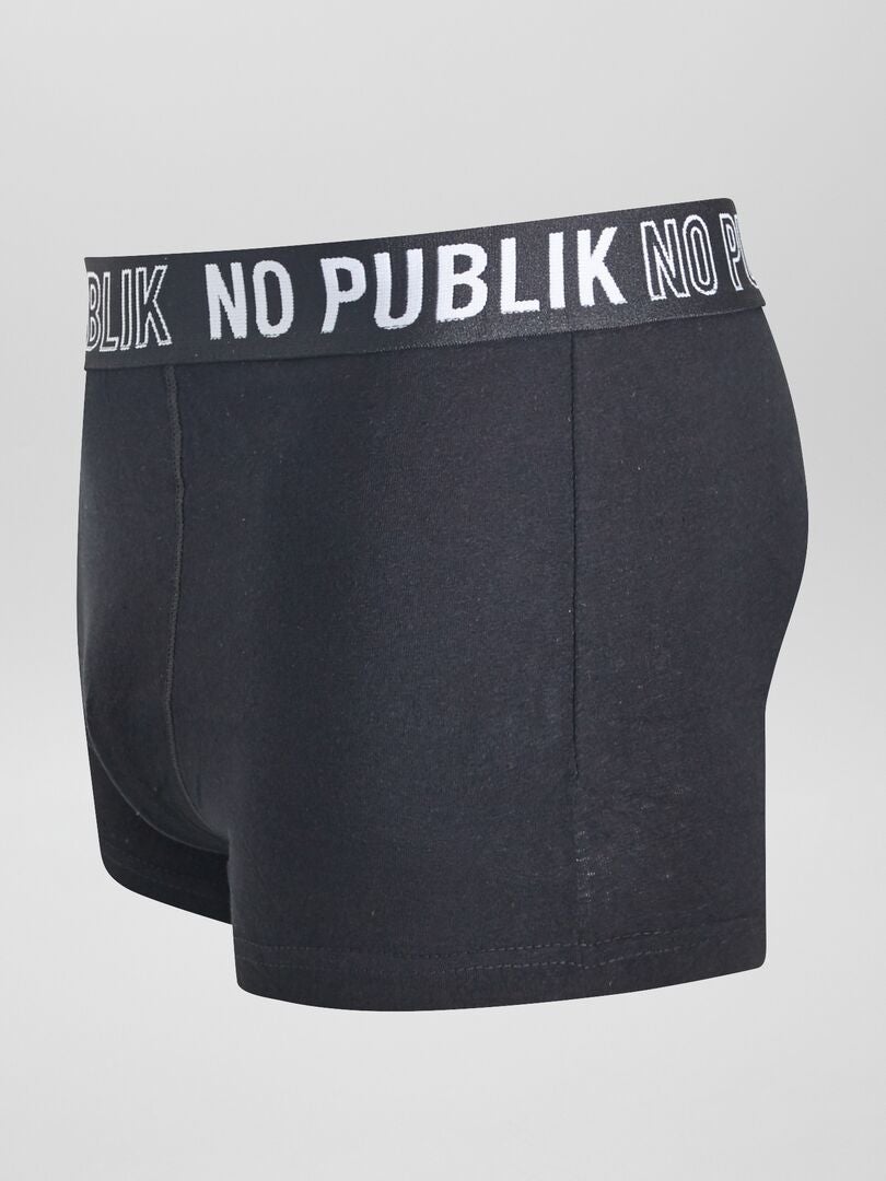 Pack de 3 boxers 'No Publik' NEGRO - Kiabi