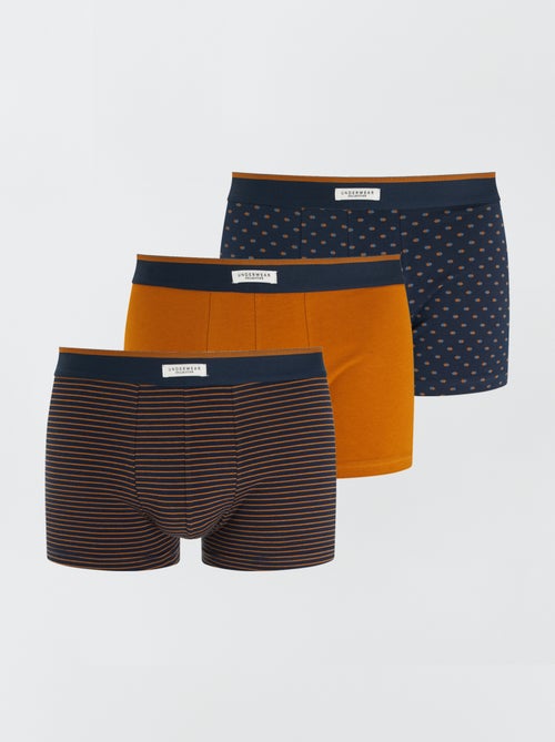 Pack de 3 bóxers para hombre de punto de fantasía - Kiabi Pack de 3 bóxers para hombre de punto de fantasía - Kiabi
