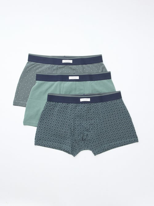 Pack de 3 bóxers para hombre de punto de fantasía - Kiabi Pack de 3 bóxers para hombre de punto de fantasía - Kiabi