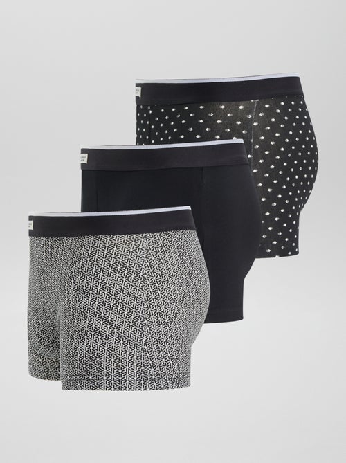Pack de 3 bóxers para hombre de punto de fantasía - Kiabi Pack de 3 bóxers para hombre de punto de fantasía - Kiabi