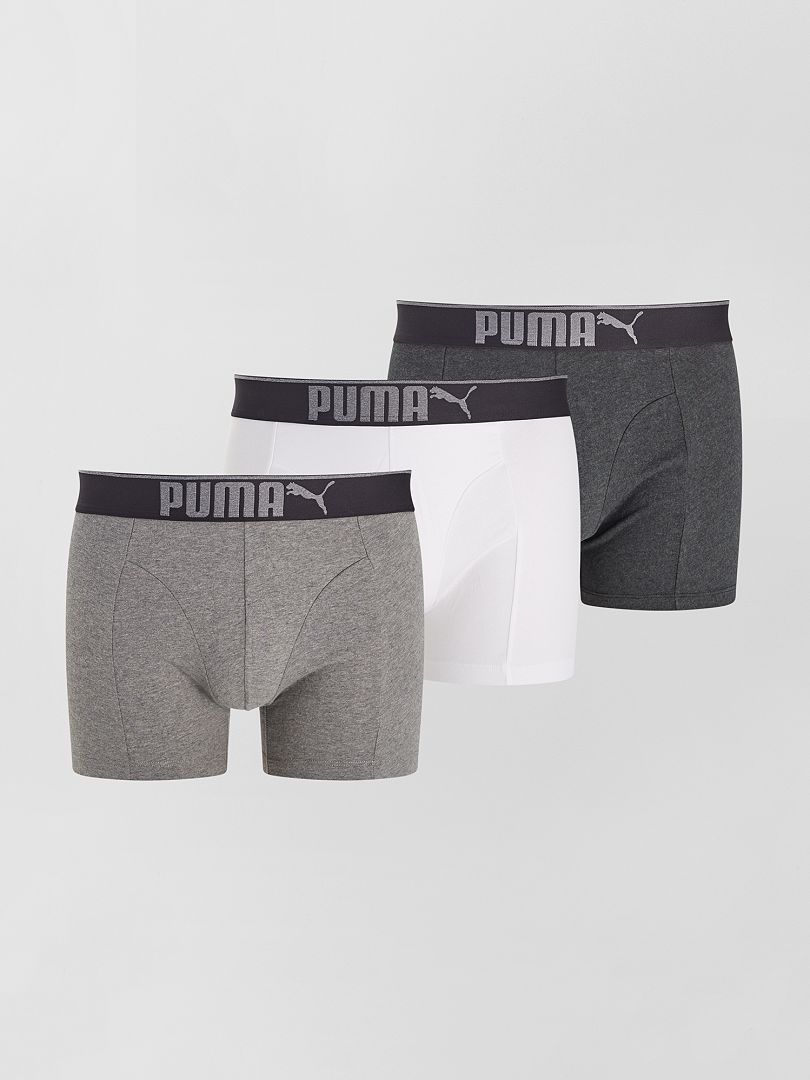 Pack de 3 boxers 'Puma' blanco/gris/negro - Kiabi