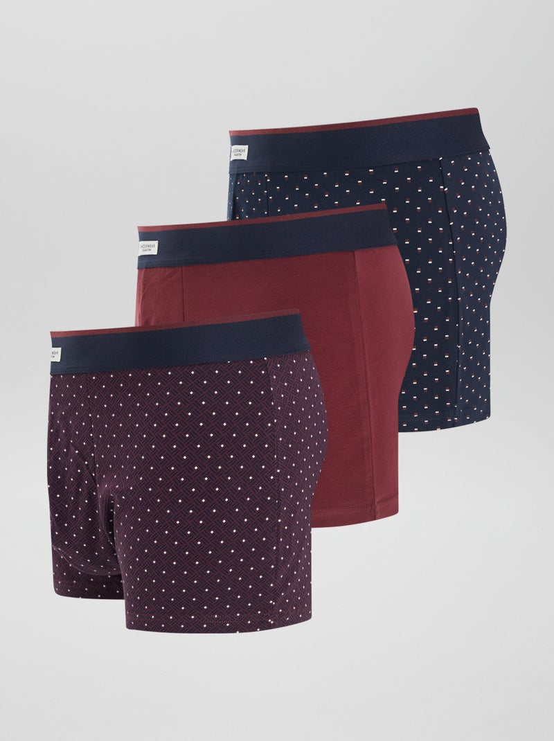 Pack de 3 bóxers ROJO - Kiabi