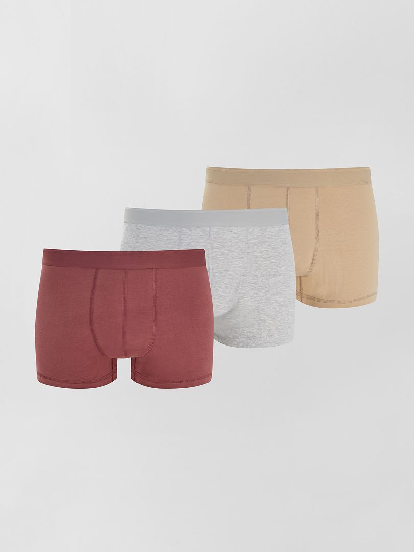 Pack de 3 boxers  size+ beige/gris - Kiabi