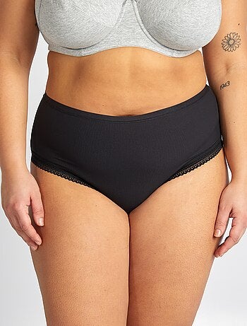 Pack de 3 bragas de canalé con encaje