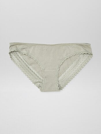 Pack de 3 braguitas algodón encaje