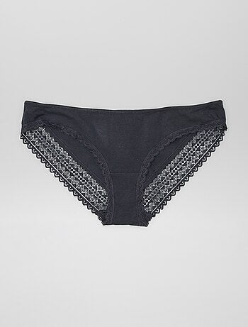 Pack de 3 braguitas algodón encaje