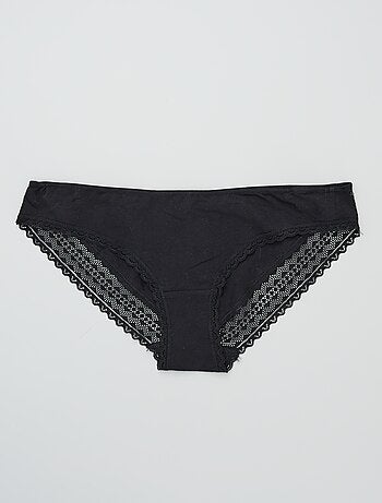 Pack de 3 braguitas algodón encaje
