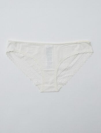 Pack de 3 braguitas algodón encaje