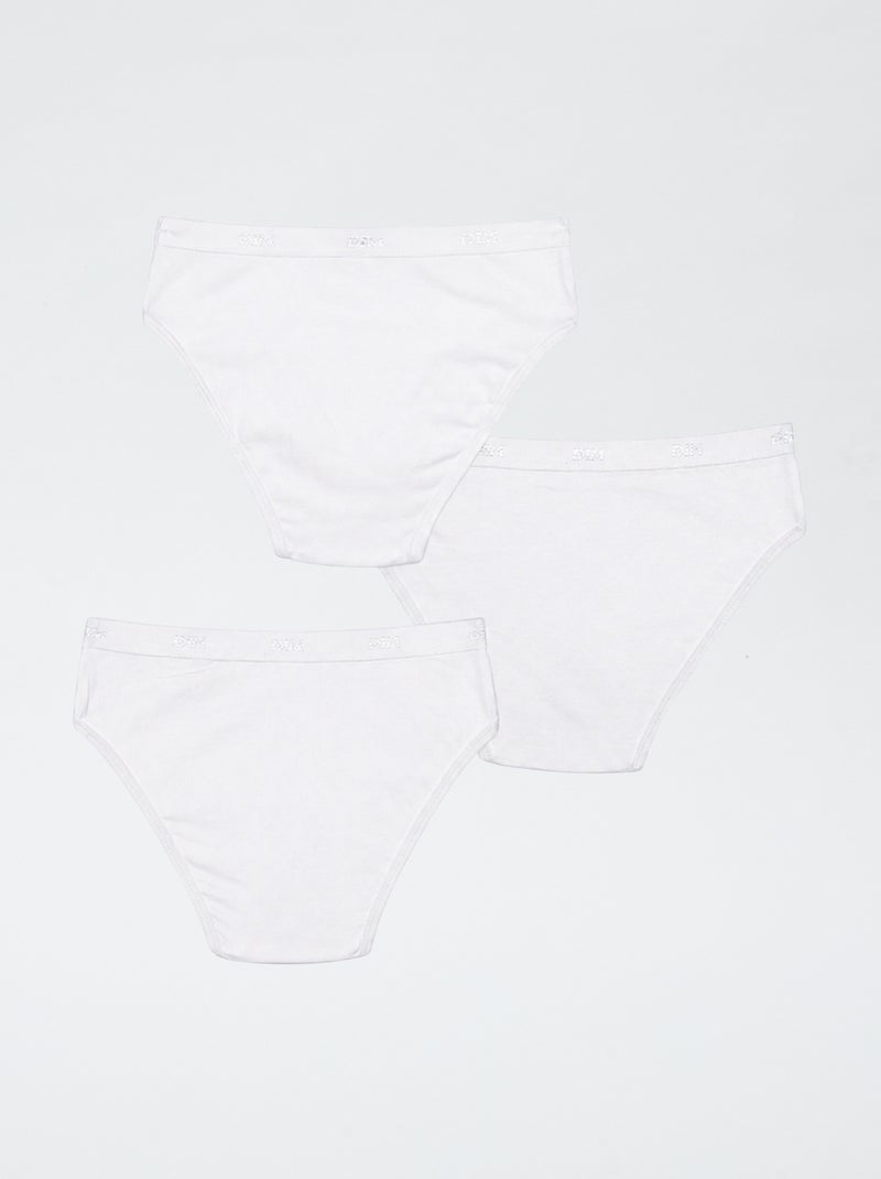 Pack de 3 braguitas Blanco - Kiabi