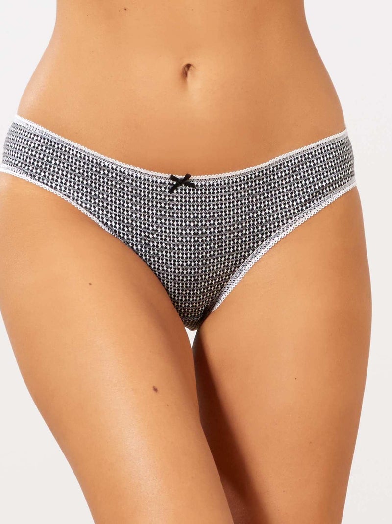 Pack de 3 braguitas blanco/negro - Kiabi