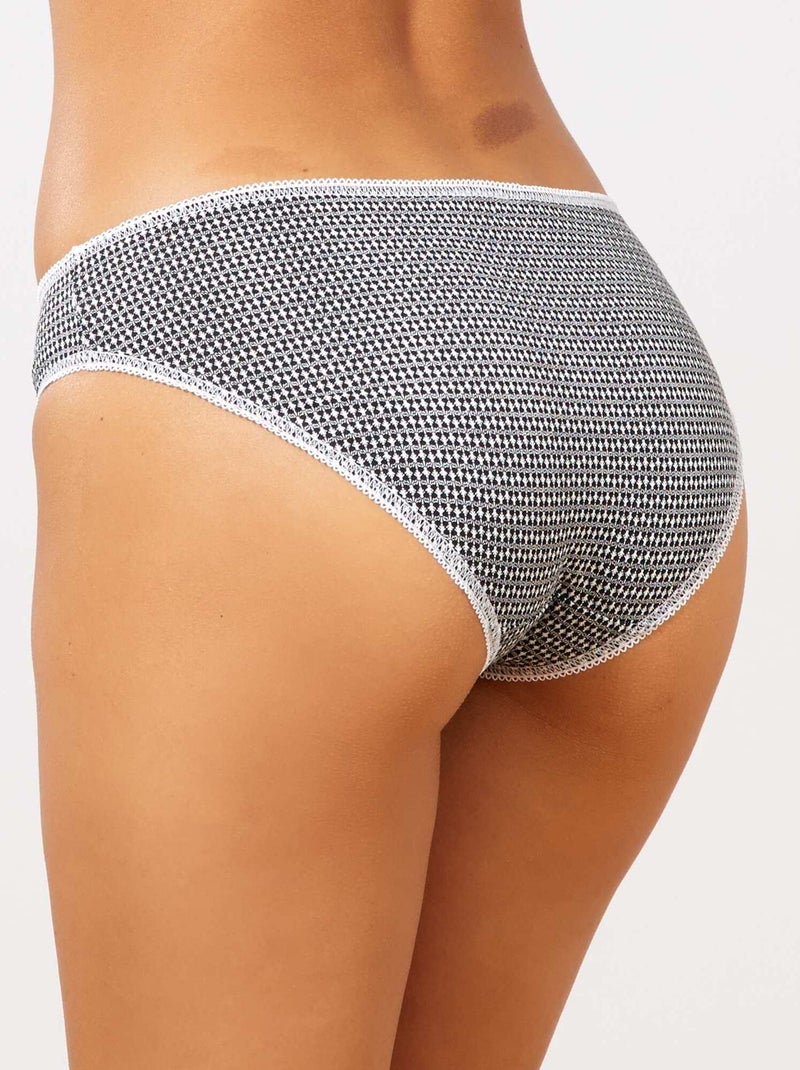 Pack de 3 braguitas blanco/negro - Kiabi