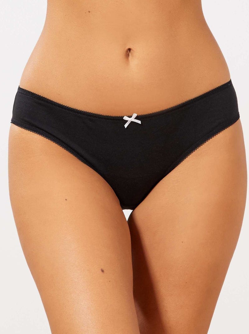 Pack de 3 braguitas blanco/negro - Kiabi