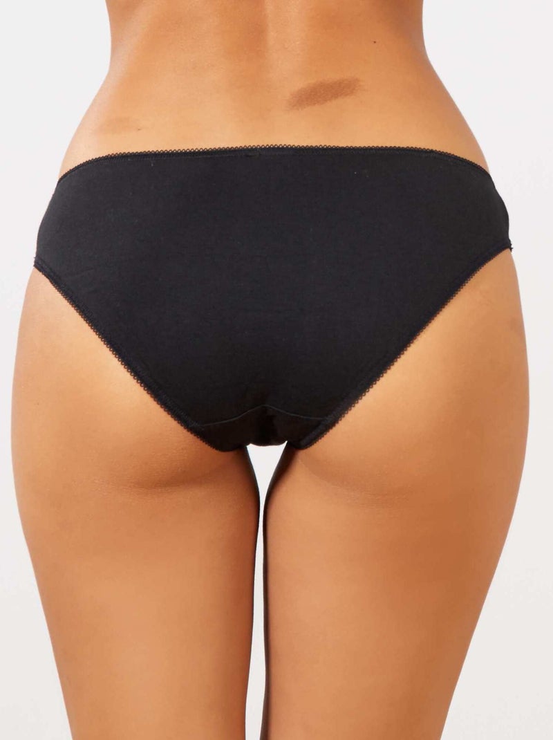 Pack de 3 braguitas blanco/negro - Kiabi