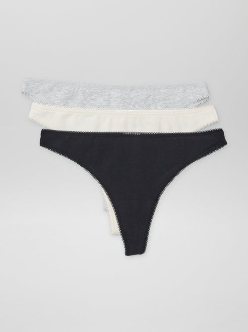 Pack de 3 braguitas brasileñas de algodón - Kiabi