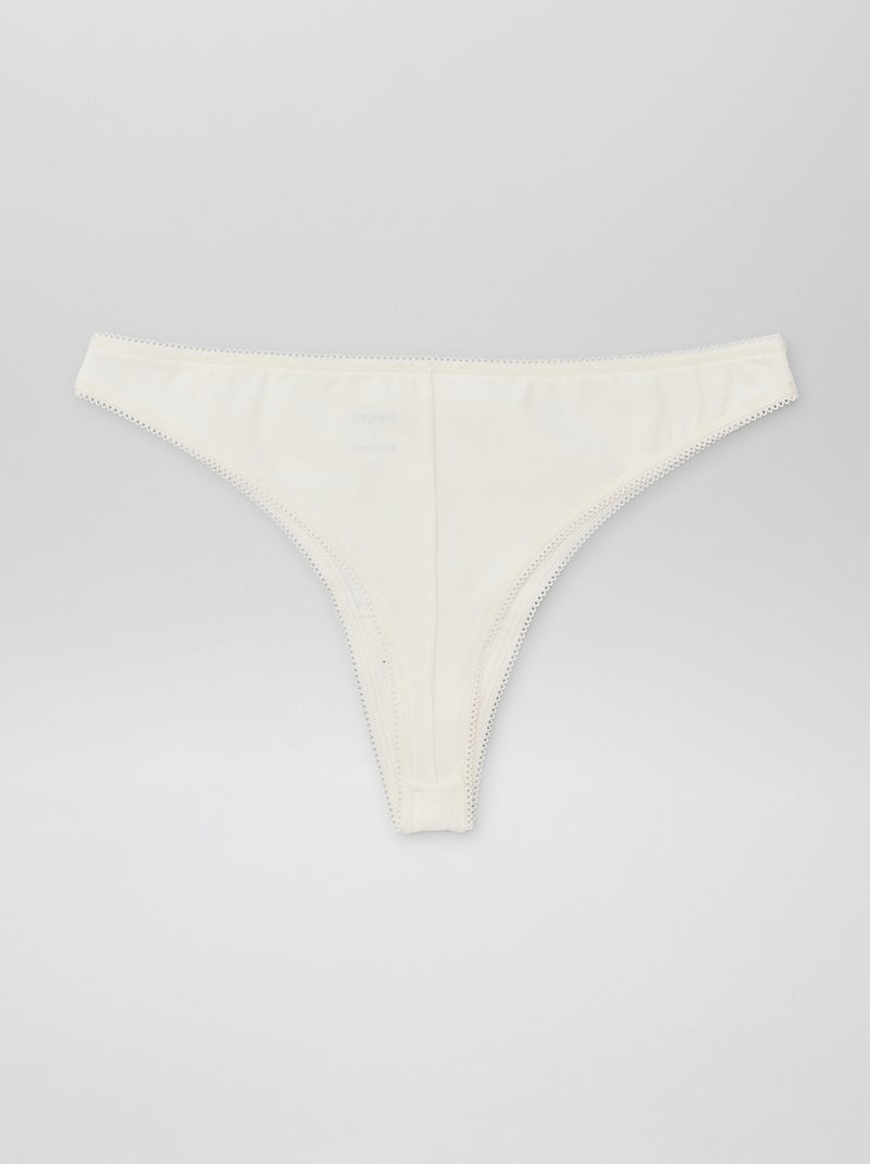 Pack de 3 braguitas brasileñas de algodón BEIGE - Kiabi