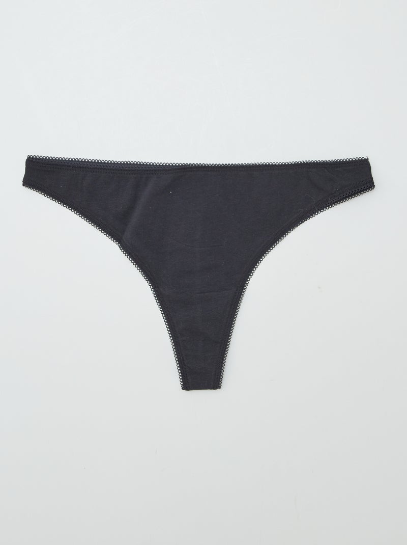 Pack de 3 braguitas brasileñas de algodón KAKI - Kiabi