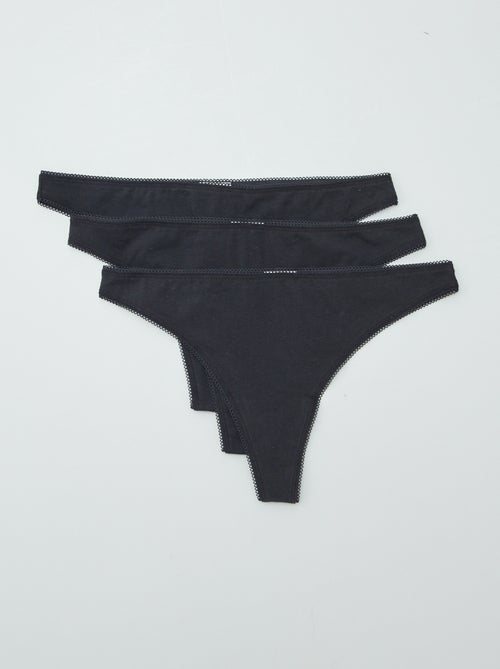 Pack de 3 braguitas brasileñas de algodón - Kiabi