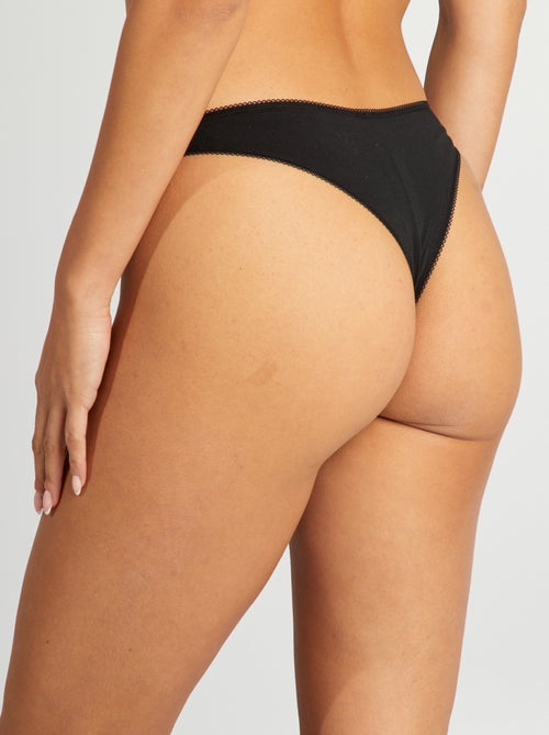 Pack de 3 braguitas brasileñas de algodón - Kiabi