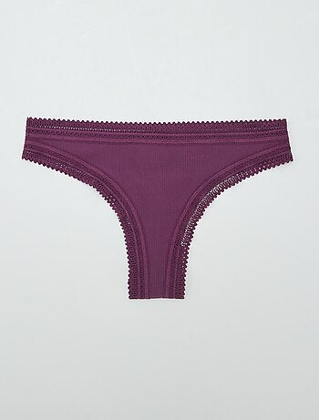 Pack de 3 braguitas brasileñas de canalé