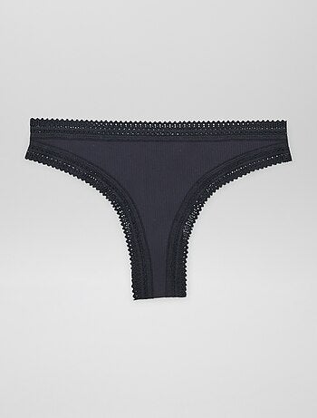 Pack de 3 braguitas brasileñas de canalé