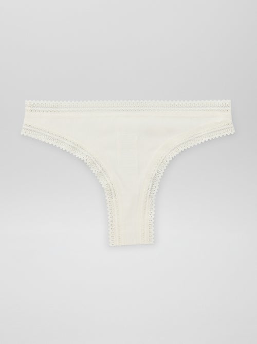 Pack de 3 braguitas brasileñas de canalé - Kiabi