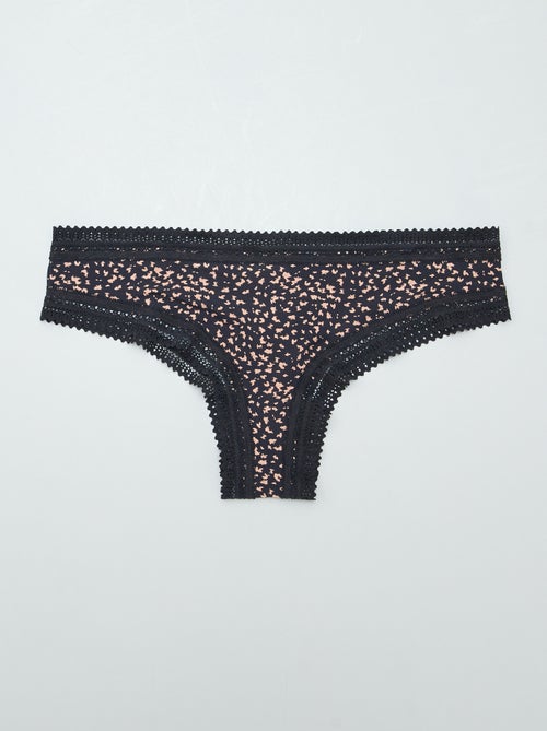 Pack de 3 braguitas brasileñas de microfibra estampadas - Kiabi