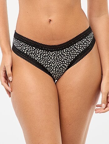 Pack de 3 braguitas brasileñas de microfibra estampadas